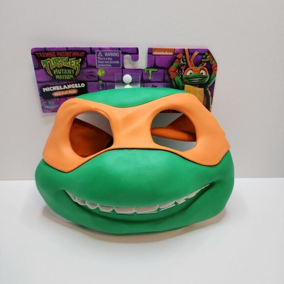 TMNT Michelangelo Figurine and Mask Set - Nickelodeon, OneSize, Green & Orange - Picture 2 of 7